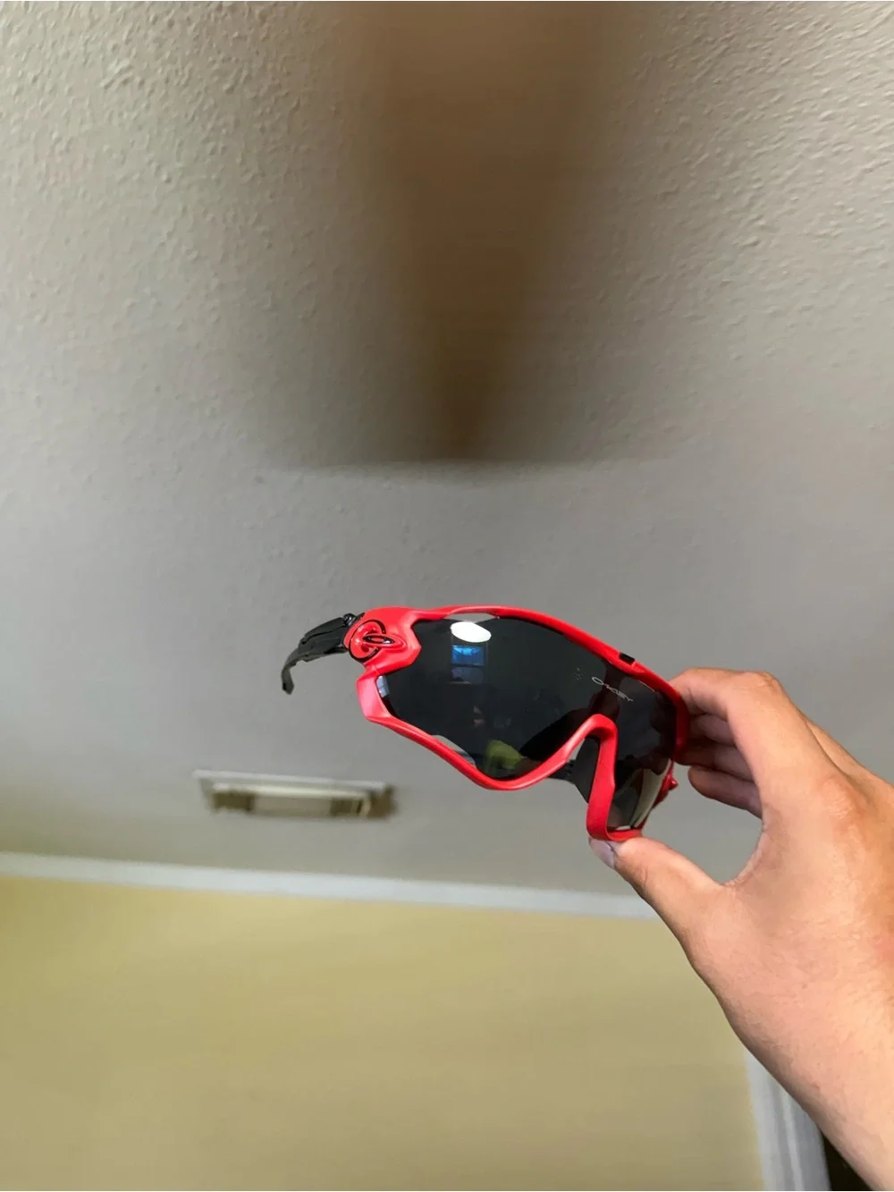 Red Sport Sunglasses with Black/Smoke Lenses Oakley